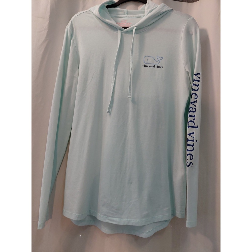 Vineyard Vines Hoodie Womens Small Lightweight Pullover Graphic Whale - Picture 2 of 9